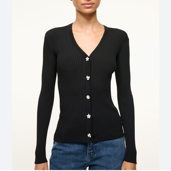 STAUD Cargo Knit Sweater - floral buttons size L - Picture 2 of 9